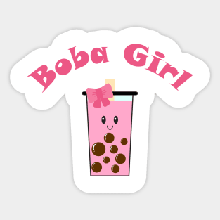 Boba Girl in Pink Sticker